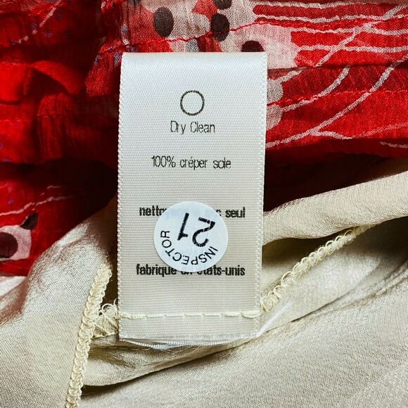 Development by Erica Davies Red Gold Crinkle Silk Dress Size 4 - Picture 9 of 9